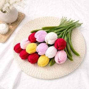 모루꽃 망고 튤립조화 졸업식꽃다발 인테리어 조화꽃 7color