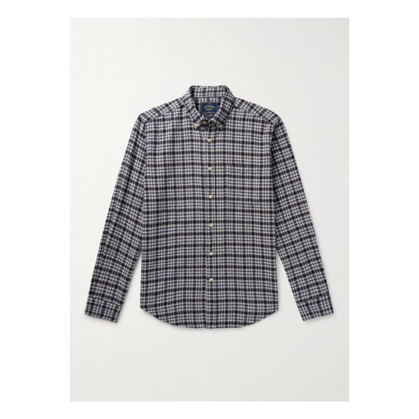 포르투기스 플란넬 보우가 버튼다운 칼라 체크 코튼 플란넬 셔츠 46376663162911669