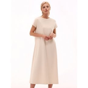 Sweat Half Sleeve Long Dress _2 Color