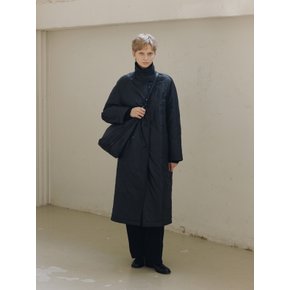 padded balmacaan coat (black)