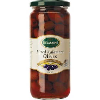  델메인 피티드 칼라마타 점보 올리브 Delmaine Pitted Kalamata Jumbo Olives 470g