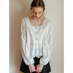 Cest_Lace embroidered blouse