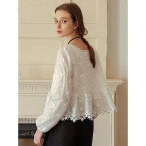 Cest_Lace embroidered blouse