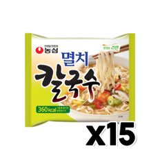 농심 멸치칼국수 봉지라면 98g x 15개