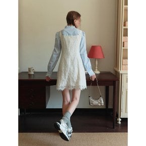 Cest_Embroidered lace square neck dress