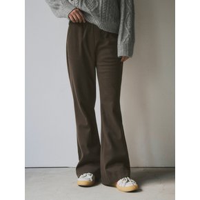 [Essential] Relaxed Boot-cut Banding Slacks_CTB512(Brown)