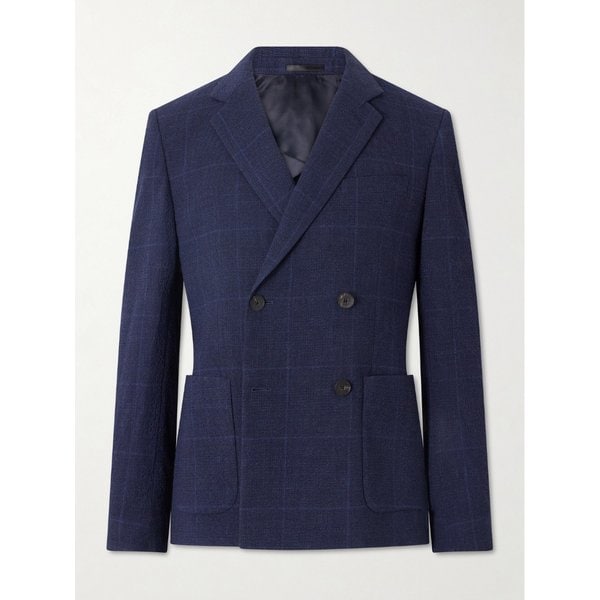 미스터 피 더블브레스트 체크 울 블렌드 수트 재킷 46376663163004675