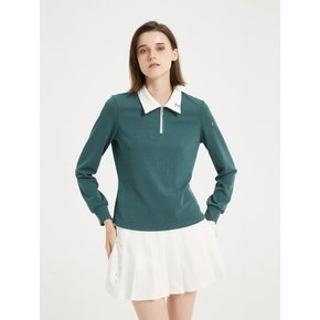 Green Moss Longsleeve Polo Top