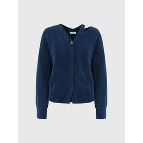 카이 컷 아웃 헤어리 가디건_네이비 / KAI CUT OUT HAIRY CARDIGAN_NAVY