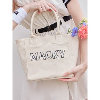 맥키 bookle field tote bag white