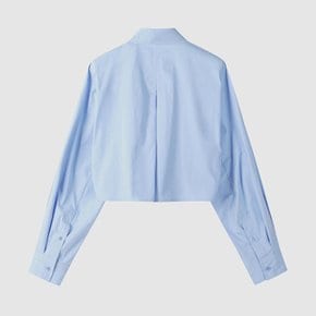 여성 소매볼륨 크롭 셔츠 L BLUE