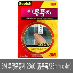 3M 투명 문풍지 좁은폭 25mmX4m 방풍비닐 (W0C86D5)