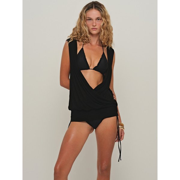 Y-BACK DRAPE TOP / BLACK