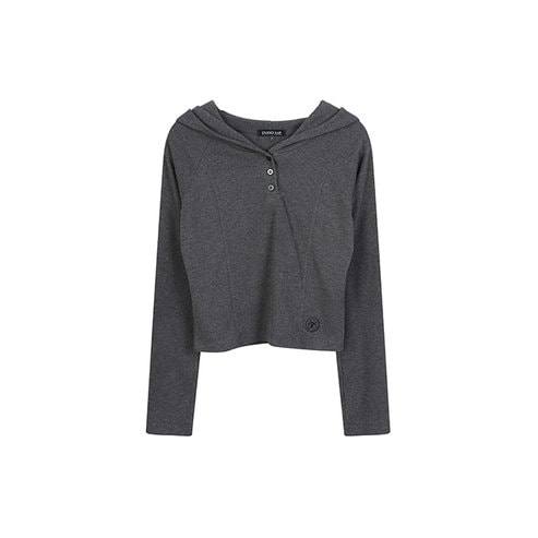 LAP 버튼 슬림 후드티셔츠 AR1CT164