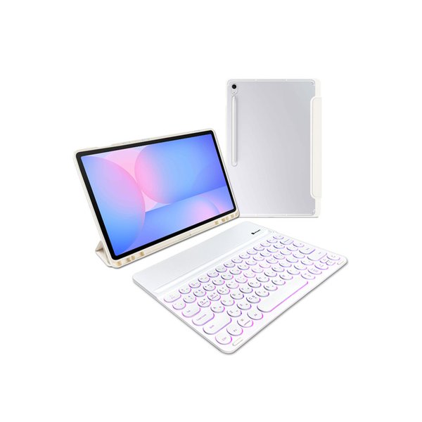 (갤럭시탭 S10 FE+) 와이드 블루투스 키보드+클리어쉴드 북커버 케이스 세트