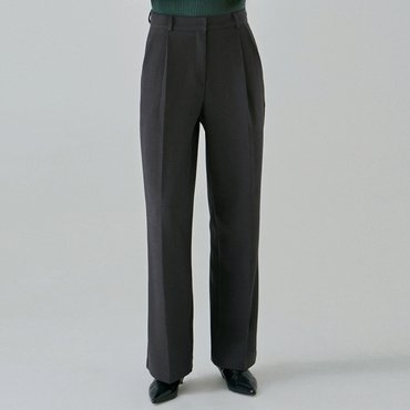 딘스 PLEATS HEAVY WIDE SLACKS_CHARCOAL