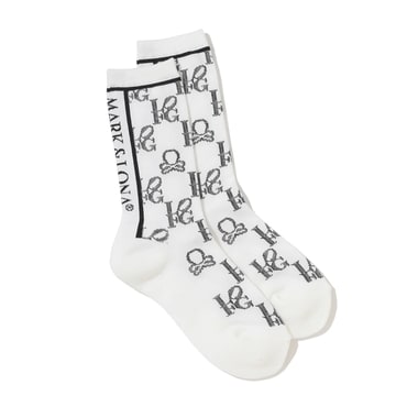 마크앤로나 W GN GOLF & BLANK SKULL PATTERN MID SOCKS (LR1YS33F)