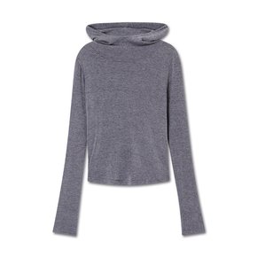 WOOL BLEND BALACLAVA TOP GRAY