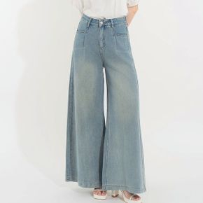 세미 하이웨스트 핀턱 데님 팬츠_P432334215
