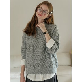 Cest_Twist pullover loose sweater_GRAY