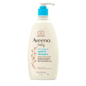 [해외직구] Aveeno 아비노 베이비 데일리 모이스처 바디워시 앤 샴푸 532ml 2팩