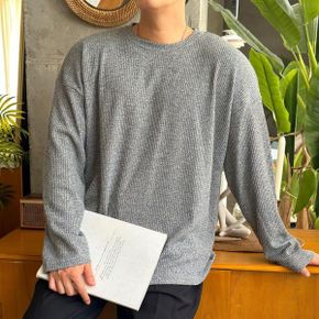 남자 빅사이즈 와플니트 남친룩 FW U넥 티셔츠_P369397199