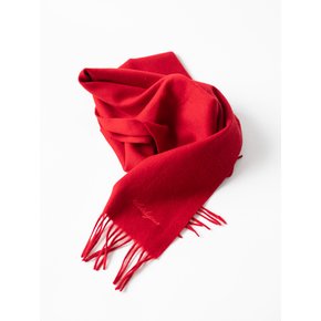 Fringe wool muffler (Red)