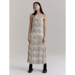 Zigzag Velvet Slip Dress - Ivory