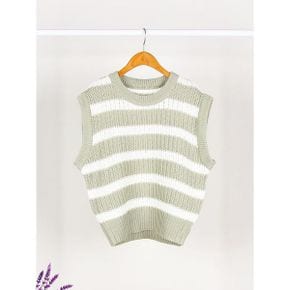 가루V  라운드넥 니트 조끼_P375541417