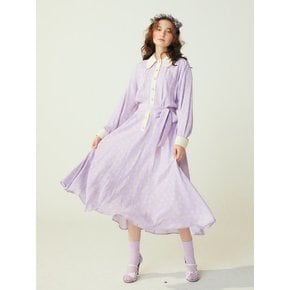 pink katiacho COOL RAYON RETRO DRESS VIOLET DOT