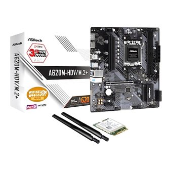  ASRock A620M-HDV/M.2+ + WiFi6E 모듈 패키지 디앤디컴