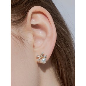 [단독] estel ribbon heart pearl earring