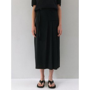 Pocket Pleats Skirt - Black