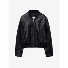 BASIC SINGLE CROP LEATHER BLOUSON_BLACK