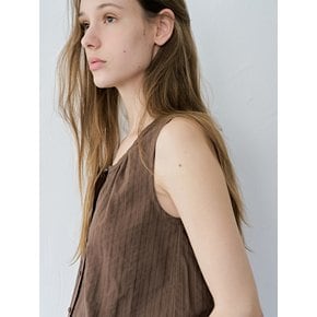 Plin Button Sleeveless Blouse_2colors