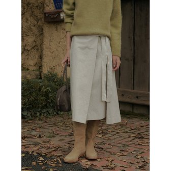 세이지먼트 PAM WRAP LONG SKIRT_ECRU