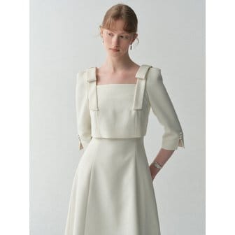 플로움 Overlay Cup Cake Three-Quarter Sleeve Dress(4color)