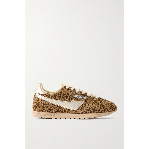 오트리 윈드스핀 레오파드 니트 스웨이드 스니커즈 46376663162980780