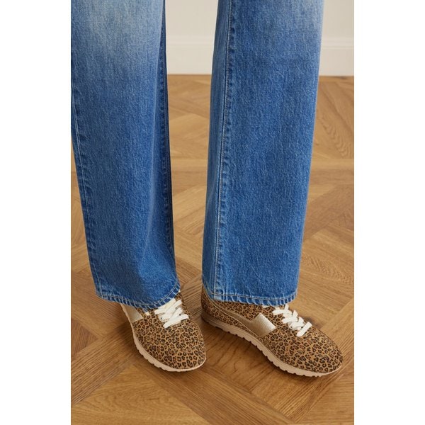 오트리 윈드스핀 레오파드 니트 스웨이드 스니커즈 46376663162980780