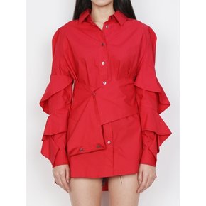 RED RUFFLE BLOUSE
