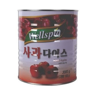  웰스피아 사과 다이스 통조림 3kg