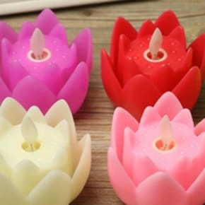LED 연꽃 램프 무드등 조명 방수 촛불 레드조명 연꽃등 사원 풍수 소