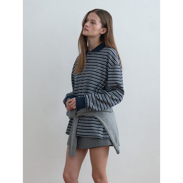 Striped Polo Shirt Navy