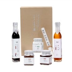 모두의식탁 [전통장명인] 식품명인35호 참기름+장 선물세트 1호 1kg[죽염+된장+고추장+간장+참기름]
