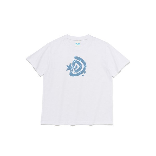도트 스플래쉬 D로고 반팔 티셔츠 (화이트)