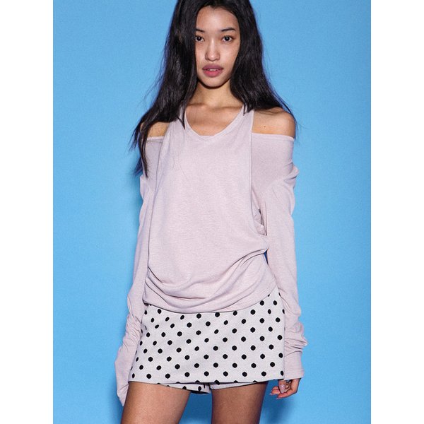 코코 도트 로우핏 팬츠스커트 (White)