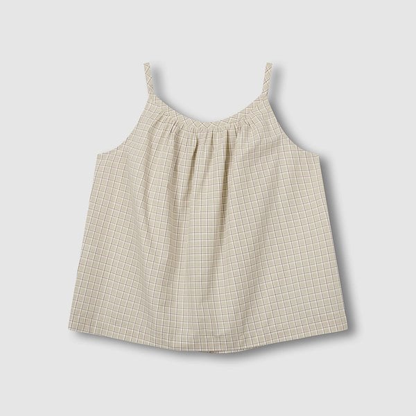 여 코튼 체크 민소매 라운지 셔츠 J206201085013