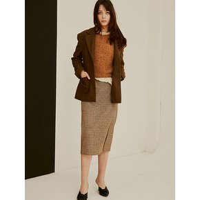 Rael Midi Tweed H Line Skirt_Brown