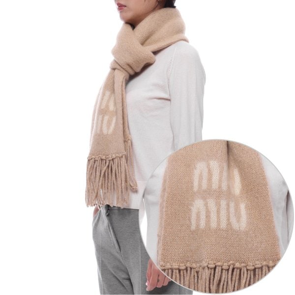 [부산점] [미우미우] 25FW 여성 모헤어 울 혼방 머플러 (5FS062 2CQD F0018 25F)