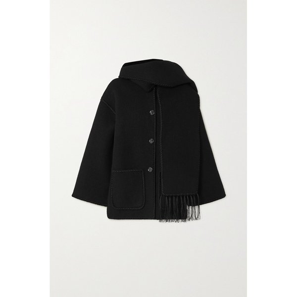 드레이프 프린지 울 혼방 재킷 블랙 43769801094967944